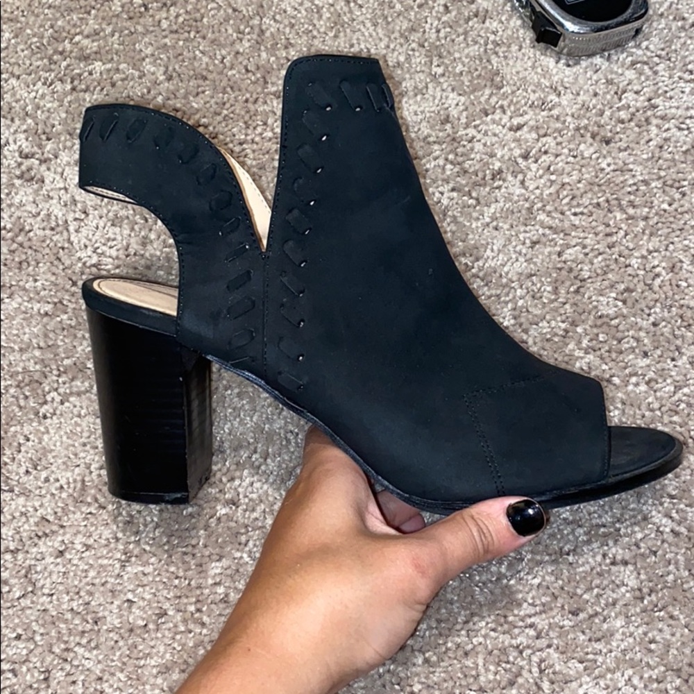 Peep toe booties